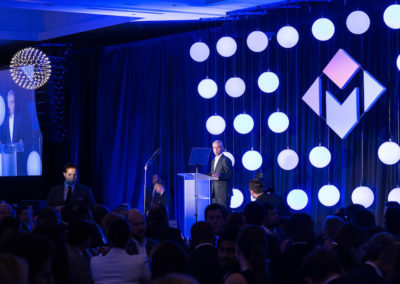 Former Mayor Rahm Emanuel talking at CEC Momentum Awards